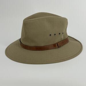 Country Gentleman Fedora Hat Mens Medium Khaki Water Repellent Outdoor